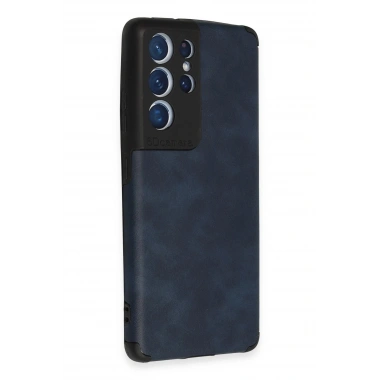 Mey İthalat® Samsung Galaxy S21 Ultra Kılıf Loop Deri Silikon - Lacivert