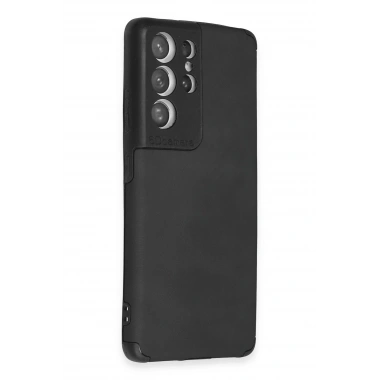 Mey İthalat® Samsung Galaxy S21 Ultra Kılıf Loop Deri Silikon - Siyah