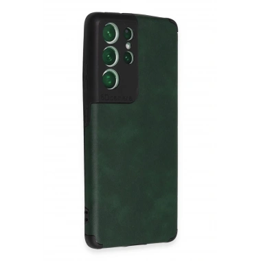 Mey İthalat® Samsung Galaxy S21 Ultra Kılıf Loop Deri Silikon - Yeşil