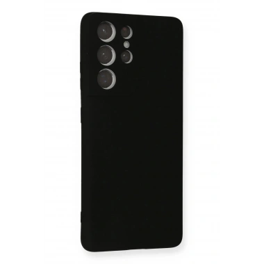 Mey İthalat®  Samsung Galaxy S21 Ultra Kılıf Nano içi Kadife Silikon - Siyah