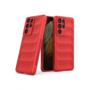 Mey İthalat®  Samsung Galaxy S21 Ultra Kılıf Optimum Silikon - Kırmızı