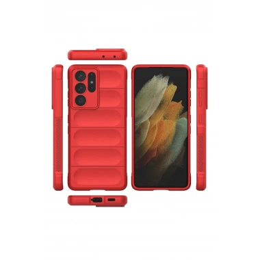 Mey İthalat®  Samsung Galaxy S21 Ultra Kılıf Optimum Silikon - Kırmızı