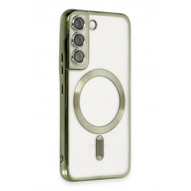 Mey İthalat®  Samsung Galaxy S22 Kılıf Kross Magneticsafe Kapak - Koyu Yeşil