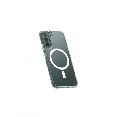 Mey İthalat®  Samsung Galaxy S22 Plus Kılıf Magneticsafe Şeffaf Silikon - Şeffaf