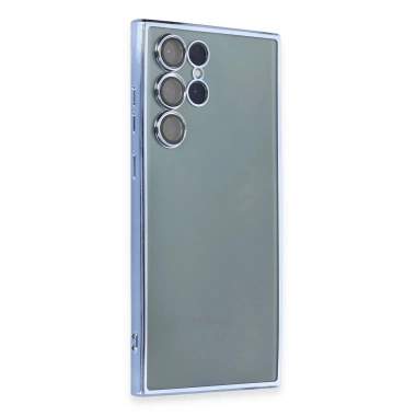 Mey İthalat®  Samsung Galaxy S22 Ultra Kılıf  Lensli Silikon - Açık Mavi