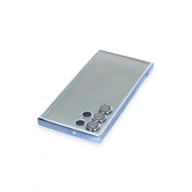 Mey İthalat®  Samsung Galaxy S22 Ultra Kılıf  Lensli Silikon - Açık Mavi