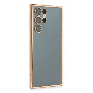 Mey İthalat®  Samsung Galaxy S22 Ultra Kılıf  Lensli Silikon - Gold