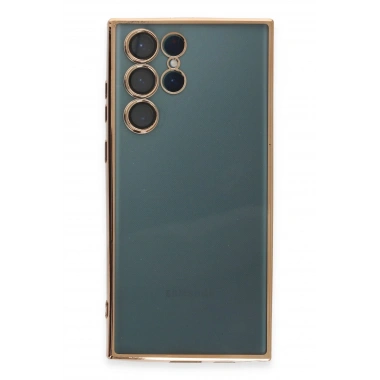 Mey İthalat®  Samsung Galaxy S22 Ultra Kılıf  Lensli Silikon - Gold