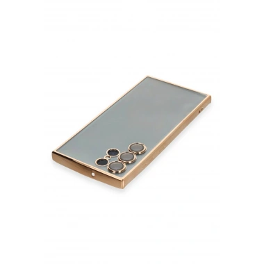Mey İthalat®  Samsung Galaxy S22 Ultra Kılıf  Lensli Silikon - Gold
