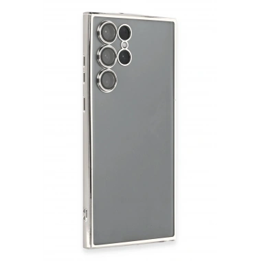 Mey İthalat®  Samsung Galaxy S22 Ultra Kılıf  Lensli Silikon - Gümüş