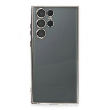 Mey İthalat®  Samsung Galaxy S22 Ultra Kılıf  Lensli Silikon - Gümüş