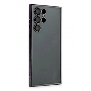 Mey İthalat®  Samsung Galaxy S22 Ultra Kılıf  Lensli Silikon - Siyah