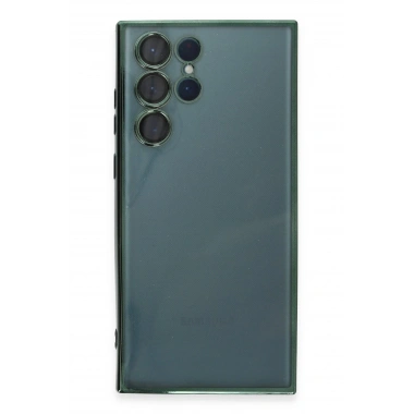 Mey İthalat®  Samsung Galaxy S22 Ultra Kılıf  Lensli Silikon - Yeşil