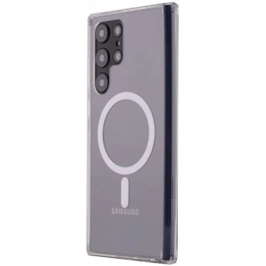 Mey İthalat®  Samsung Galaxy S22 Ultra Kılıf Magneticsafe Şeffaf Silikon - Şeffaf