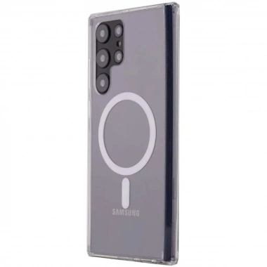 Mey İthalat®  Samsung Galaxy S22 Ultra Kılıf Magneticsafe Şeffaf Silikon - Şeffaf