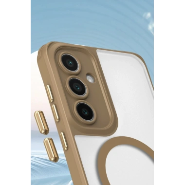 Mey İthalat®  Samsung Galaxy S23 Plus Kılıf Enka Magsafe Silikon Kılıf - Desert