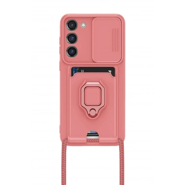 Mey İthalat®  Samsung Galaxy S23 Plus Kılıf Zuma Kartvizitli Yüzüklü Silikon - Pembe