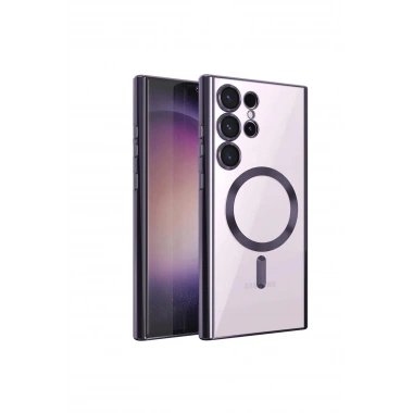 Mey İthalat®  Samsung Galaxy S23 Ultra Kılıf Kross Magneticsafe Kapak - Mor