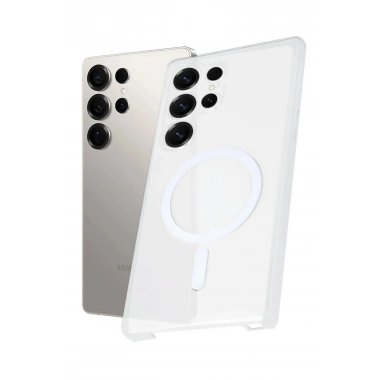 Mey İthalat®  Samsung Galaxy S23 Ultra Kılıf PC Zara Magsafe Şeffaf Kılıf - Şeffaf