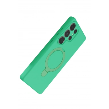 Mey İthalat®  Samsung Galaxy S23 Ultra Regal Magsafe Standlı Kapak - Yeşil