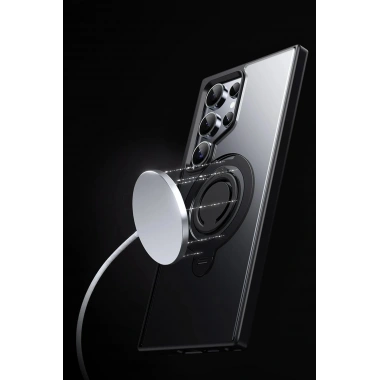 Mey İthalat®  Samsung Galaxy S24 Avatar 360 Dönen Magsafe Kapak - Siyah