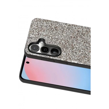 Mey İthalat®  Samsung Galaxy S24 Bright Simli Kapak - Gümüş