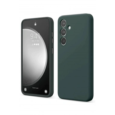 Mey İthalat®  Samsung Galaxy S24 FE Kılıf First Silikon - Koyu Yeşil