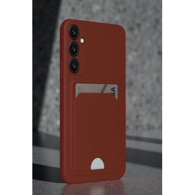 Mey İthalat®  Samsung Galaxy S24 FE Kılıf Kelvin Kartvizitli Silikon - Bordo