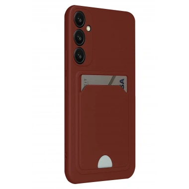 Mey İthalat®  Samsung Galaxy S24 FE Kılıf Kelvin Kartvizitli Silikon - Bordo