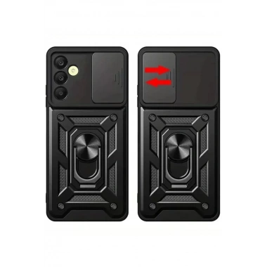 Mey İthalat®  Samsung Galaxy S24 FE Pars Lens Yüzüklü Silikon - Siyah