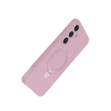 Mey İthalat®  Samsung Galaxy S24 FE Regal Magsafe Standlı Kapak - Açık Pembe