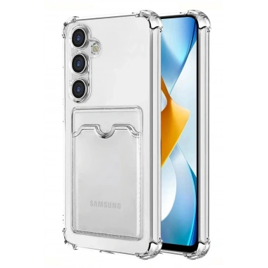 Mey İthalat®  Samsung Galaxy S24 Kılıf Kart Şeffaf Silikon - Şeffaf