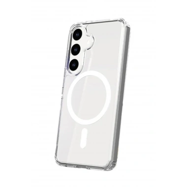 Mey İthalat®  Samsung Galaxy S24 Kılıf Magneticsafe Şeffaf Silikon - Şeffaf