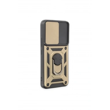 Mey İthalat®  Samsung Galaxy S24 Kılıf Pars Lens Yüzüklü Silikon - Gold