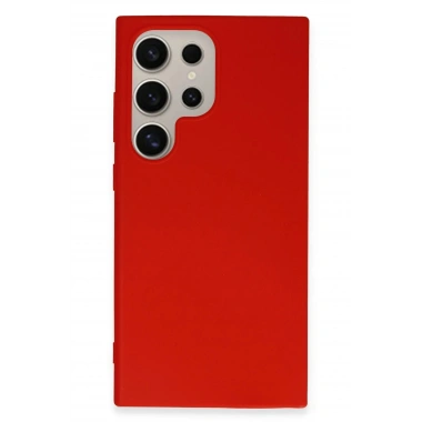 Mey İthalat®  Samsung Galaxy S24 Ultra Kılıf First Silikon - Kırmızı
