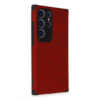 Mey İthalat® Samsung Galaxy S24 Ultra Kılıf Loop Deri Silikon - Kırmızı