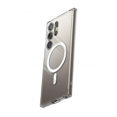 Mey İthalat®  Samsung Galaxy S24 Ultra Kılıf Magneticsafe Şeffaf Silikon - Şeffaf