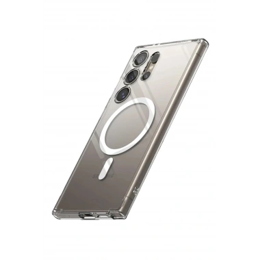 Mey İthalat®  Samsung Galaxy S24 Ultra Kılıf Magneticsafe Şeffaf Silikon - Şeffaf