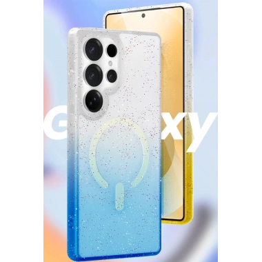 Mey İthalat®  Samsung Galaxy S24 Ultra Pummel Shiny Magsafe Kapak - Mor