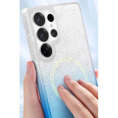 Mey İthalat®  Samsung Galaxy S24 Ultra Pummel Shiny Magsafe Kapak - Mor