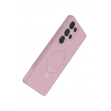 Mey İthalat®  Samsung Galaxy S24 Ultra Regal Magsafe Standlı Kapak - Açık Pembe