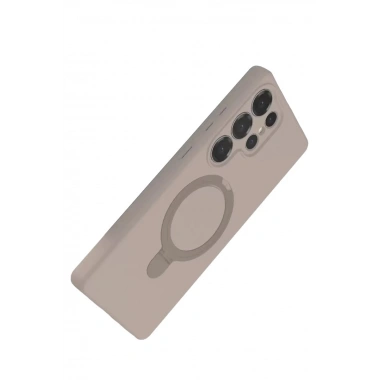 Mey İthalat®  Samsung Galaxy S24 Ultra Regal Magsafe Standlı Kapak - Çöl Titanyum