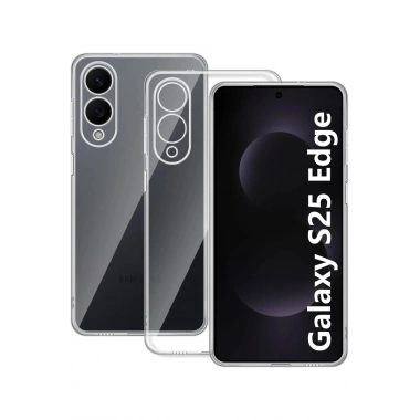 Mey İthalat®  Samsung Galaxy S25 Edge Kılıf Lüx Şeffaf Silikon