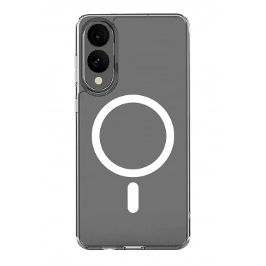 Mey İthalat®  Samsung Galaxy S25 Edge Kılıf Magneticsafe Şeffaf Silikon - Şeffaf