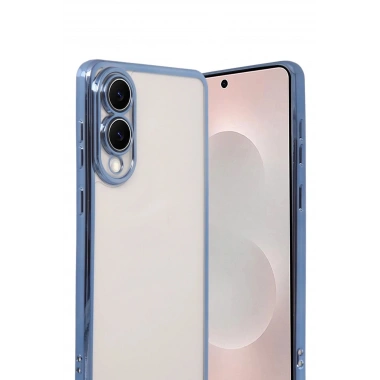 Mey İthalat®  Samsung Galaxy S25 Edge  Lensli Silikon - Açık Mavi