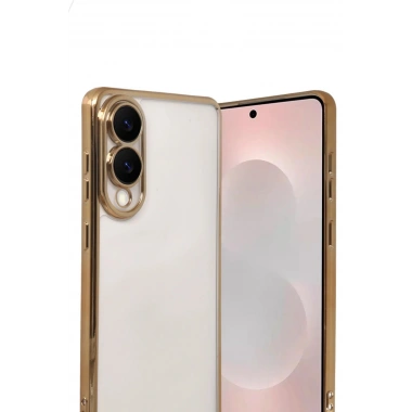 Mey İthalat®  Samsung Galaxy S25 Edge  Lensli Silikon - Gold