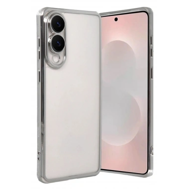 Mey İthalat®  Samsung Galaxy S25 Edge  Lensli Silikon - Gümüş