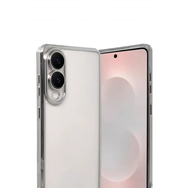 Mey İthalat®  Samsung Galaxy S25 Edge  Lensli Silikon - Gümüş