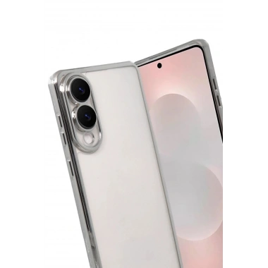 Mey İthalat®  Samsung Galaxy S25 Edge  Lensli Silikon - Gümüş