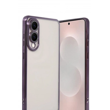 Mey İthalat®  Samsung Galaxy S25 Edge  Lensli Silikon - Mor